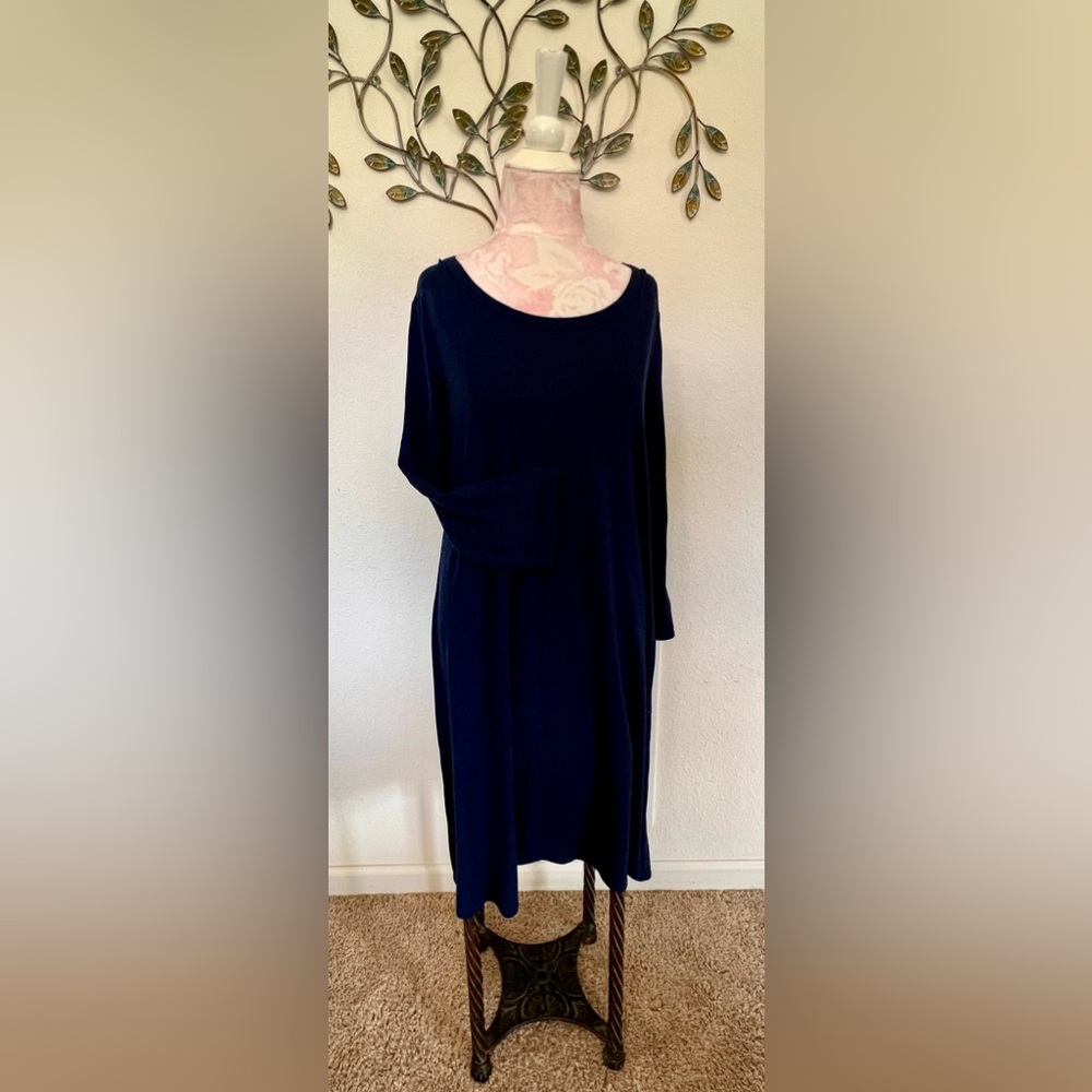 Market & Spruce Navy Blue 3/4 Sleeve Dress